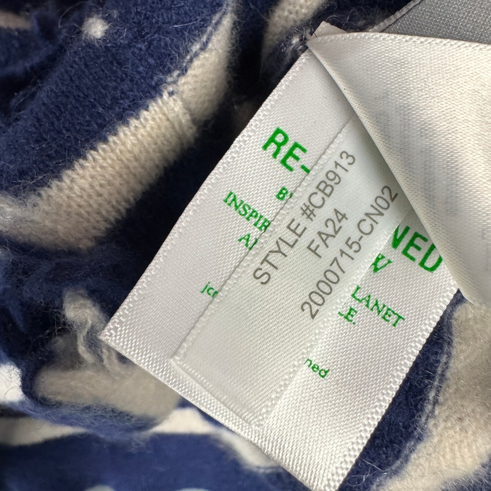 J.Crew Cashmere Cropped Lady Cardigan Navy White Striped Gold Buttons CB913 S - Picture 6 of 8